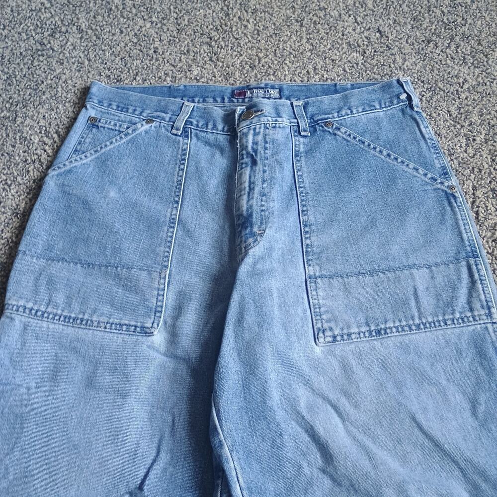 Structure Denim Jeans Vintage Baker Pants Baggy Wide Leg Grunge 34x25 Fatigue